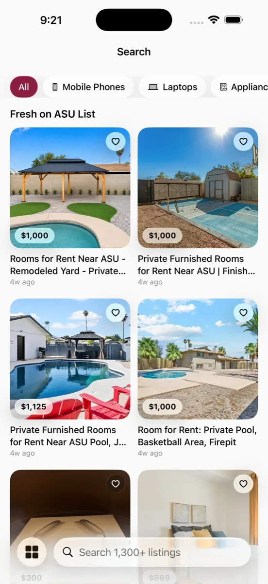 Searching listings in the ASU List iPhone app